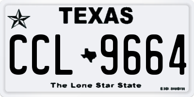 TX license plate CCL9664
