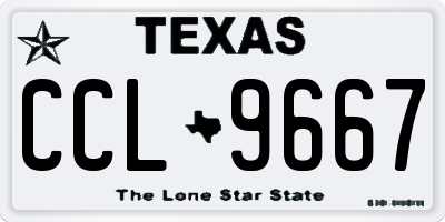 TX license plate CCL9667