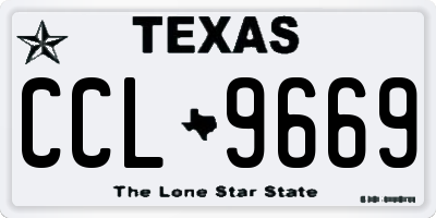 TX license plate CCL9669