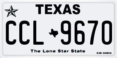 TX license plate CCL9670