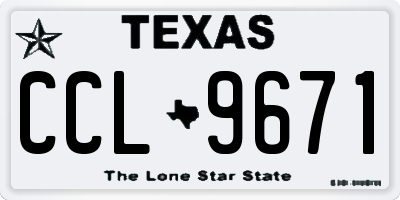 TX license plate CCL9671