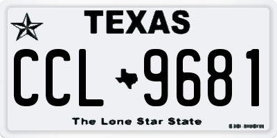 TX license plate CCL9681