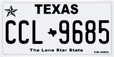 TX license plate CCL9685