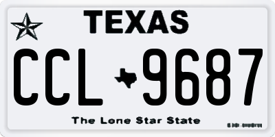 TX license plate CCL9687
