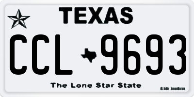 TX license plate CCL9693