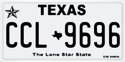 TX license plate CCL9696