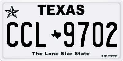 TX license plate CCL9702