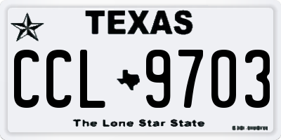 TX license plate CCL9703