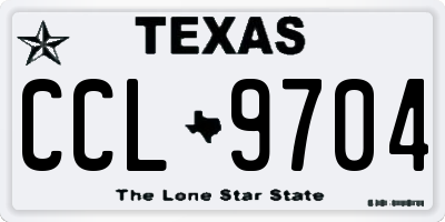 TX license plate CCL9704