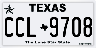 TX license plate CCL9708