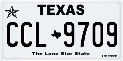 TX license plate CCL9709
