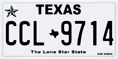 TX license plate CCL9714