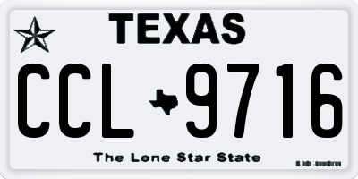 TX license plate CCL9716
