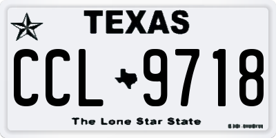 TX license plate CCL9718