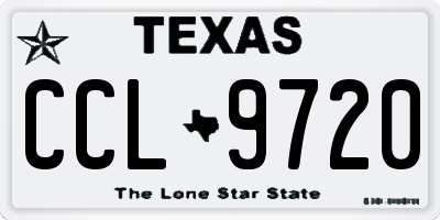 TX license plate CCL9720