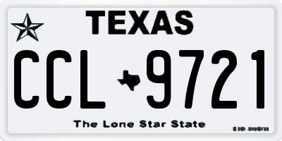 TX license plate CCL9721