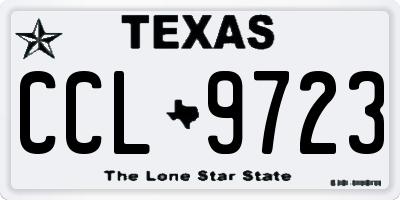TX license plate CCL9723