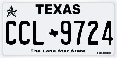 TX license plate CCL9724
