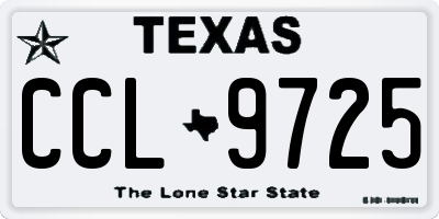 TX license plate CCL9725