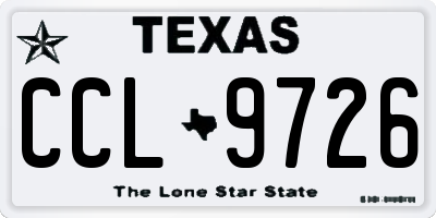 TX license plate CCL9726