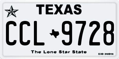 TX license plate CCL9728