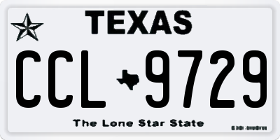 TX license plate CCL9729
