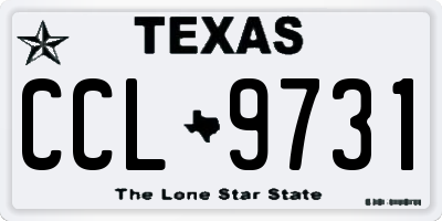 TX license plate CCL9731