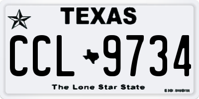 TX license plate CCL9734