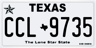 TX license plate CCL9735