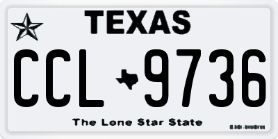 TX license plate CCL9736