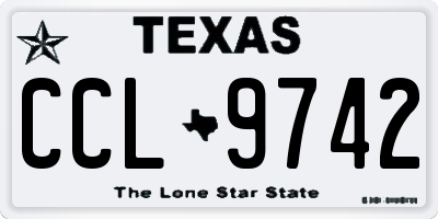 TX license plate CCL9742