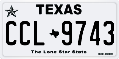TX license plate CCL9743