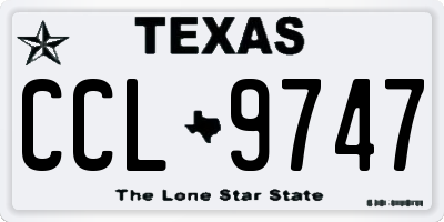 TX license plate CCL9747