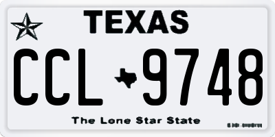 TX license plate CCL9748