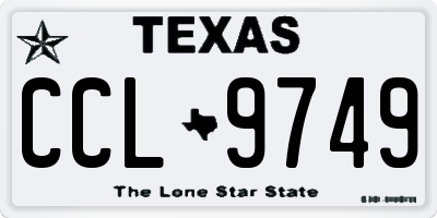 TX license plate CCL9749