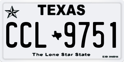 TX license plate CCL9751