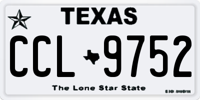 TX license plate CCL9752