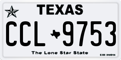 TX license plate CCL9753
