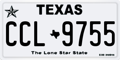 TX license plate CCL9755