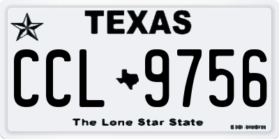 TX license plate CCL9756