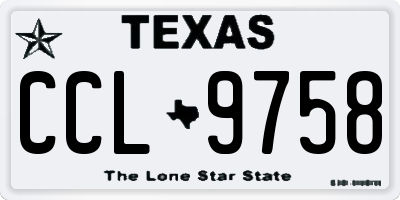 TX license plate CCL9758