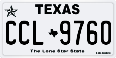 TX license plate CCL9760