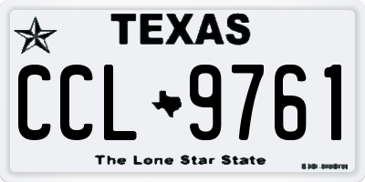 TX license plate CCL9761