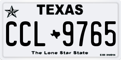 TX license plate CCL9765