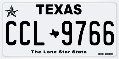TX license plate CCL9766