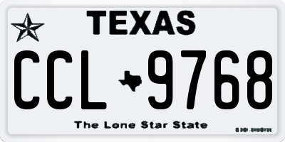 TX license plate CCL9768