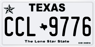 TX license plate CCL9776