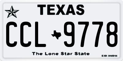 TX license plate CCL9778