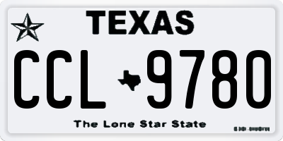 TX license plate CCL9780