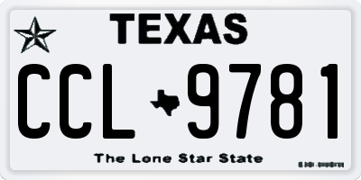 TX license plate CCL9781